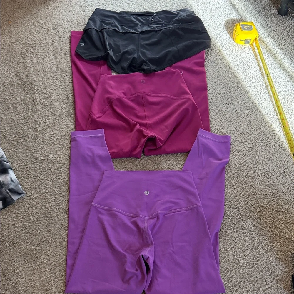 lululemon athletica Black, Magenta and Purple Leggings Set - Picture 1 of 10